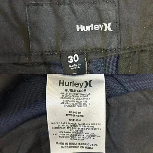 Hurley Mens Shorts Flat Front Chino Shorts Casual Navy Blue Size 30 - Picture 13 of 16